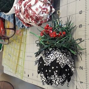 #14 Quilted Pinecone Shaped Christmas Decor. Approximately 3"x4".